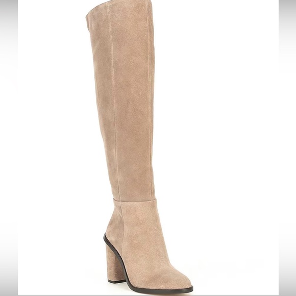 Gianni Bini Barrine suede over the knee block heel boots - Picture 1 of 11
